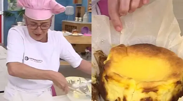 Eva Arguiñano prepara una deliciosa tarta de queso. La imagen muestra el proceso y el resultado final de esta tarta de queso.
